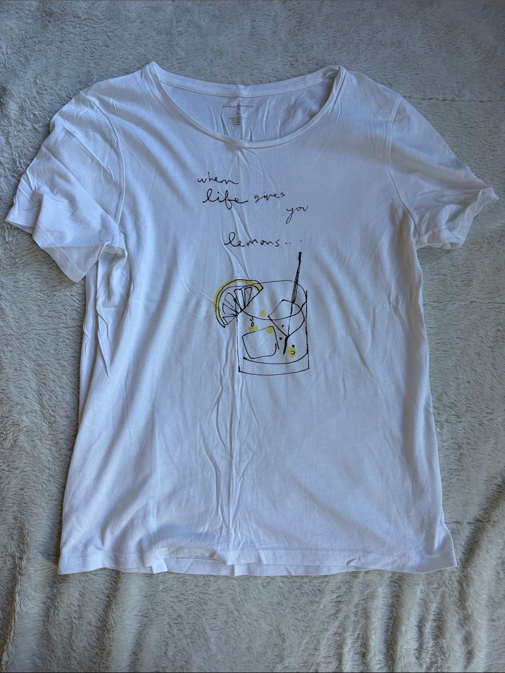 Banana Republic “When Life Gives You Lemons” White Graphic Tee